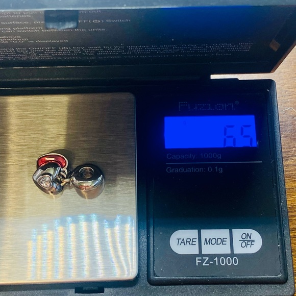 EUC Pandora 791244CZ Sterling Silver You & Me Heart Dangle Charm w/ Pink Enamel - Picture 9 of 9